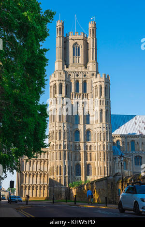 The West Tower of Ely Cathedral, known as the Ship of the Fens, seen ...