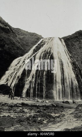 Photograph taken of a waterfall at Nazan Bay, Alaska Aleutian Islands, Atka Island. Dated 20th Century Stock Photo