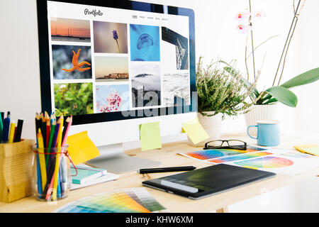 portfolio website Graphic design studio Stock Photo