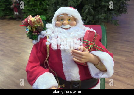 Santa Clause in Christmas red costume Stock Photo