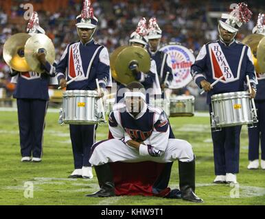 Washington, District of Columbia, USA. 18th Sep, 2015. The Howard University 'Showtime' Marching Band performs during the half time show of the annual Nations Classic football game in Washington, DC Credit: Alex Edelman/ZUMA Wire/Alamy Live News Stock Photo