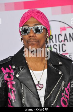 Nick Cannon at arrivals for 2017 American Music Awards (AMAs) - Arrivals, Microsoft Theater, Los Angeles, CA November 19, 2017. Photo By: Elizabeth Goodenough/Everett Collection Stock Photo