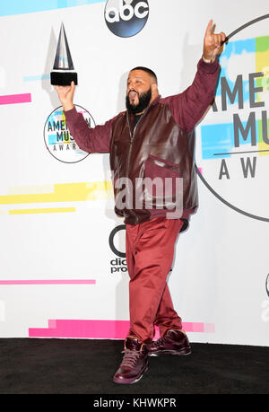 Los Angeles, USA. 19th Nov, 2017. LOS ANGELES, CA - November 19, 2017: DJ Khaled at the 2017 American Music Awards at the Microsoft Theatre LA Live Picture Credit: Sarah Stewart/Alamy Live News Stock Photo