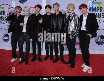 Los Angeles, USA. 19th November, 2017. - BTS. 2017 American Music Awards  held at Microsoft Theater in Los Angeles. Photo Credit: Birdie Thompson/AdMedia (Credit Image: © Birdie Thompson/AdMedia via ZUMA Wire) Stock Photo