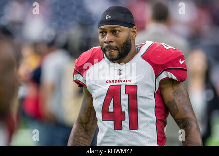 Houston, TX, USA. 19th Nov, 2017. Arizona Cardinals strong safety Antoine Bethea (41) after an NFL football game between the Houston Texans and the Arizona Cardinals at NRG Stadium in Houston, TX. The Texans won the game 31 to 21.Trask Smith/CSM/Alamy Live News Stock Photo