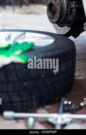 replacement car wheels Stock Photo