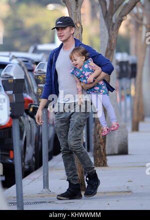 Hayden Christensen takes his daughter Briar Rose to Five Guys after visiting the park and meeting with his ex wife Rachel Bilson  Featuring: Hayden Christensen, Briar Rose Where: Los Angeles, California, United States When: 20 Oct 2017 Credit: WENN.com Stock Photo