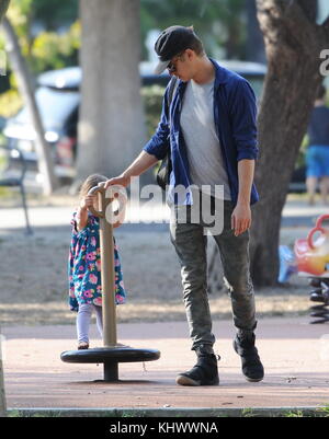 Hayden Christensen takes his daughter Briar Rose to Five Guys after visiting the park and meeting with his ex wife Rachel Bilson  Featuring: Hayden Christensen, Briar Rose Where: Los Angeles, California, United States When: 20 Oct 2017 Credit: WENN.com Stock Photo