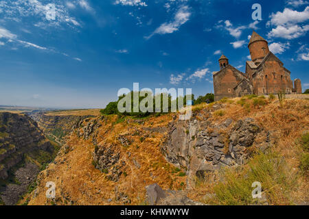 Saghmosavank monastery Kasagh river gorge near Erevan in Armenia Stock Photo