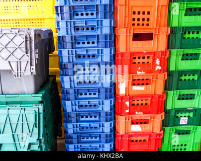 type of crate plastic box use to packaging product Stock Photo
