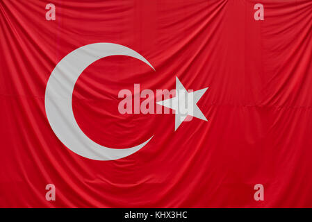 Close up shot of Turkish flag Stock Photo