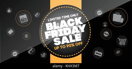 Black Friday sale inscription design template. Black Friday banner, layout design Stock Vector