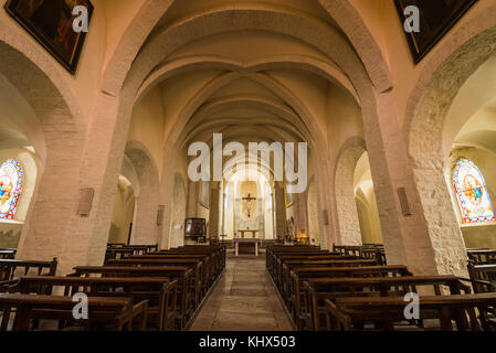 Interior of the saint pierre church, Chateau Chalon, Jura, Franche-Comte, France, Europe. Stock Photo