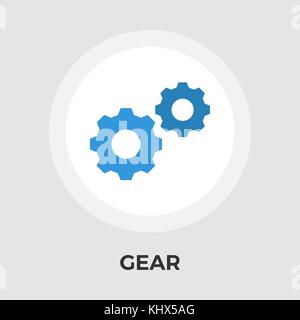 Gear Icon Vector. Flat icon isolated on the white background. Editable EPS file. Vector illustration. Stock Vector