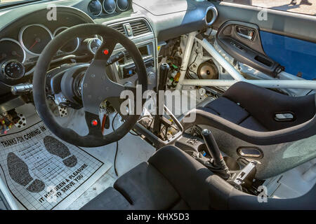 Stripped interior of a car building up for custom mods on passenger ...