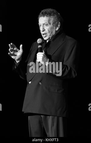 FORT LAUDERDALE, FL - FEBRUARY 09: Jackie Mason performs at The Parker Playhouse on February 9, 2017 in Fort Lauderdale Florida   People:  Jackie Mason Stock Photo