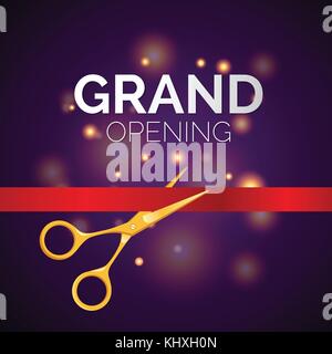 Grand opening template - modern vector illustration on festive background Stock Vector