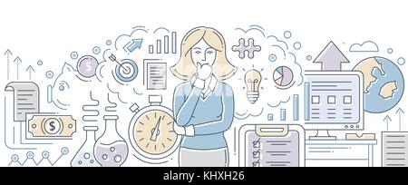 Business process management - modern flat design style isolated illustration Stock Vector