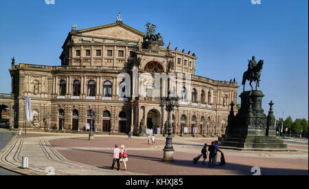 Europe, Germany, Saxony, , Dresden city, the old town, the Semper Opera, the Theatre square Stock Photo