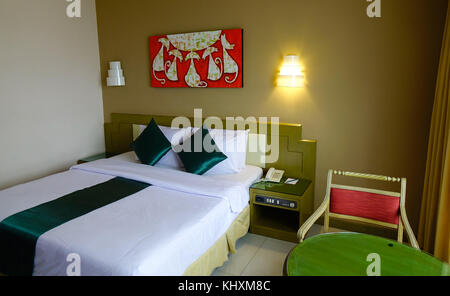 Bangkok, Thailand - Jun 18, 2017. View of luxury modern hotel room in Bangkok, Thailand. Bangkok is the capital and largest city in Thailand. Stock Photo