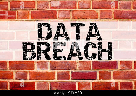 Conceptual announcement text caption inspiration showing Data Breach. Business concept for Tech Internet Network Breaking into Database written on old Stock Photo