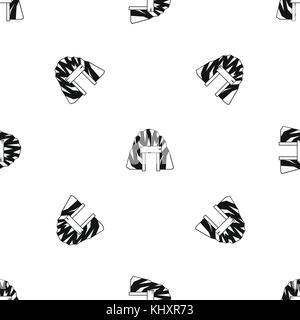 Mine in mountain pattern seamless black Stock Vector