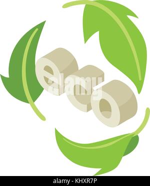 Ecology icon, isometric style Stock Vector