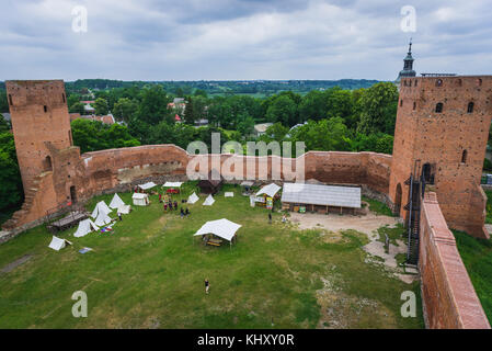 Courtyard of gothic castle of the Masovian Dukes located in Czersk village, Masovian Voivodeship in Poland Stock Photo