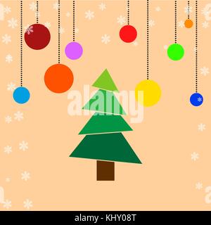 Christmas Tree with light decorations with abstract background Stock Vector