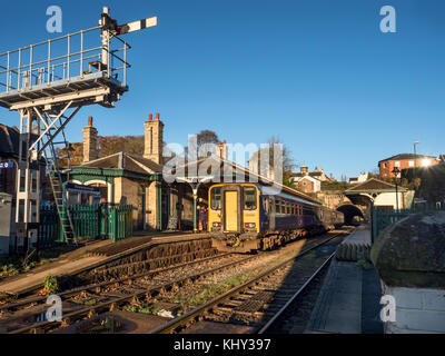 Northern Train at the Railway Station in Knaresborough North Yorkshire England Stock Photo