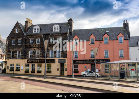 The Portree Hotel in Somerled Square, Portree - the main town on the Isle of Skye, Highland, Scotland, UK Stock Photo