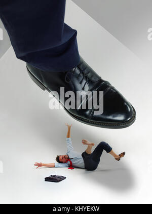 Aggressive boss with employee, mobbing concept Stock Photo