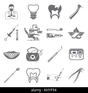 Set Dental Services Icons Stock Vector