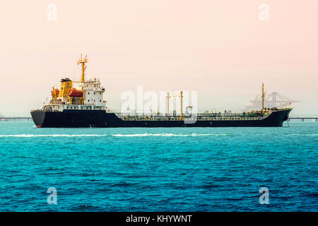 Cargo ship in eastern seaboard of Thailand Stock Photo