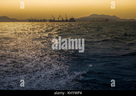 Cargo ship in eastern seaboard of Thailand Stock Photo