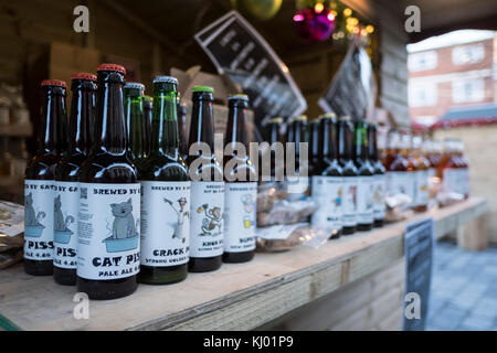 Salisbury, UK. 23rd Nov, 2017. Salisbury Christmas markets opens to a a slow start. Credit Paul Chambers Credit: © Paul Chambers/Alamy Stock Photo/Alamy Live News Stock Photo