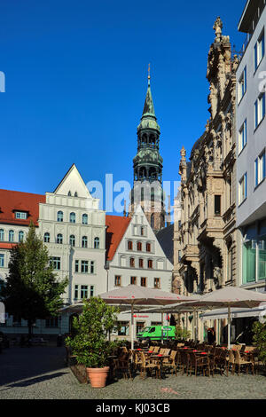 Europe, Germany, Saxony, Zwickau city, the old town, the Hauptmarkt square Stock Photo