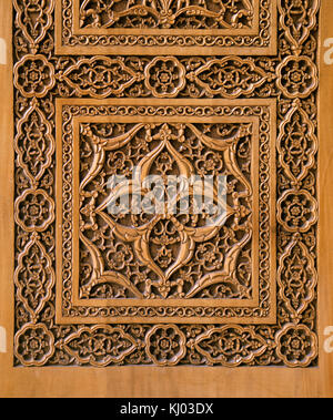 Traditional wood carving, Uzbekistan Stock Photo