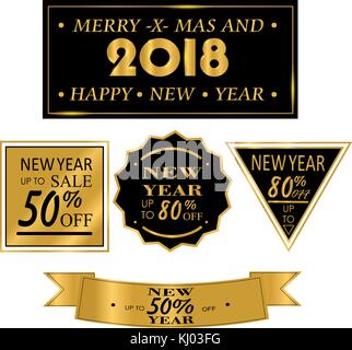 New Yea, Christmas sale. Big sale discount icons Stock Vector