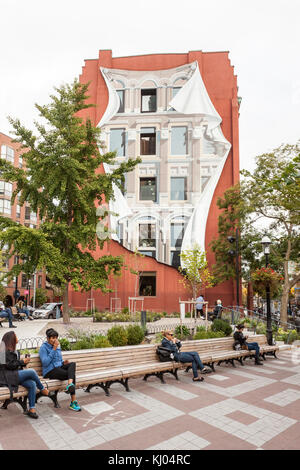 Gooderham Building Backside Toronto - Gooderham Building, Back side, Flat Iron, Mural Stock Photo ...