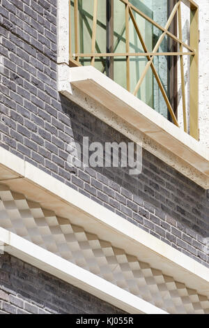 Balcony and facade detail. 11 Hanover Square, London, United Kingdom. Architect: Campbell Architects Ltd, 2017. Stock Photo