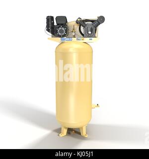 Piston Air Compressor on White 3D Illustration Stock Photo