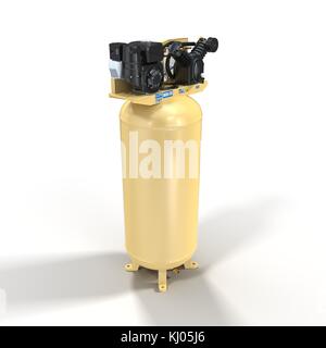 Piston Air Compressor on White 3D Illustration Stock Photo