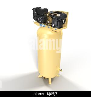 Piston Air Compressor on White 3D Illustration Stock Photo