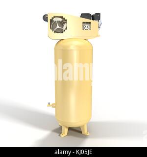 Piston Air Compressor on White 3D Illustration Stock Photo