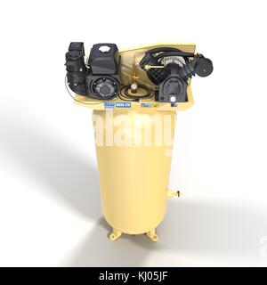 Piston Air Compressor on White 3D Illustration Stock Photo