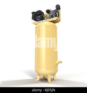 Piston Air Compressor on White 3D Illustration Stock Photo