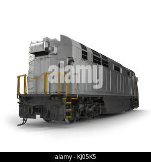 Diesel Electric Locomotive isolated on white 3D Illustration Stock Photo