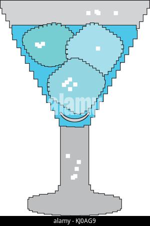 Pixelated glass of water Stock Vector