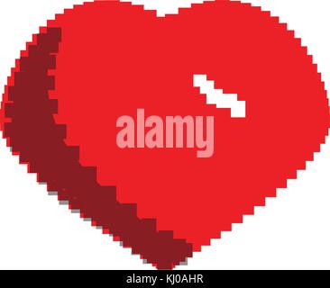 Pixelated heart shape Stock Vector